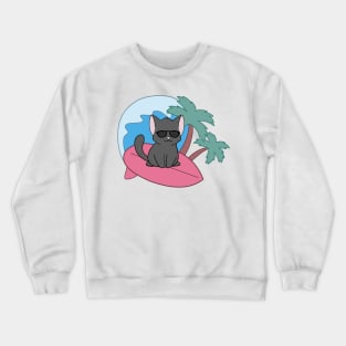 Black Cat at the beach Crewneck Sweatshirt